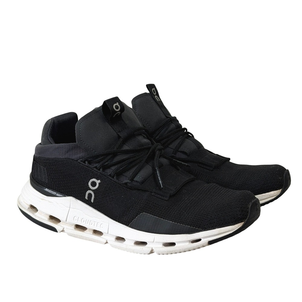 On Cloudnova Womens 10 Running Shoes Black White 26.99113 US 10 EU 42